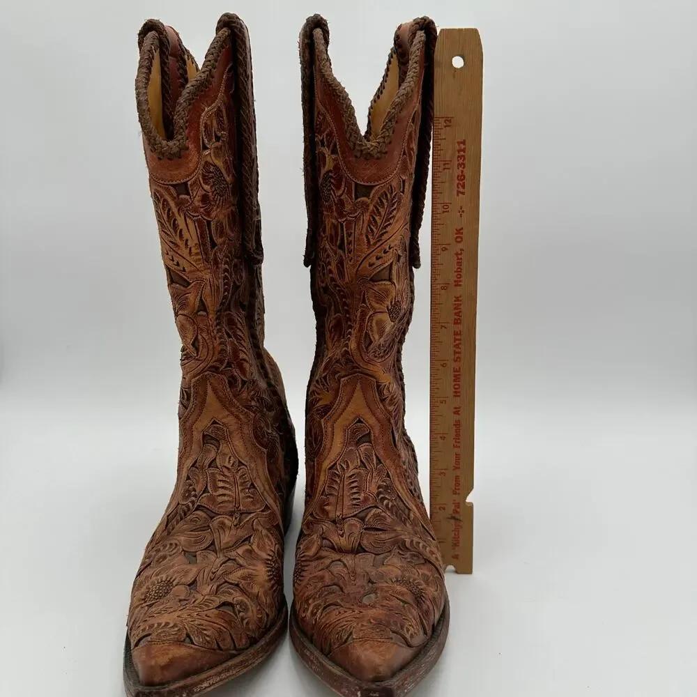 Old Gringo Mens Boots Tooled Size 6.5 D Made in Mexico